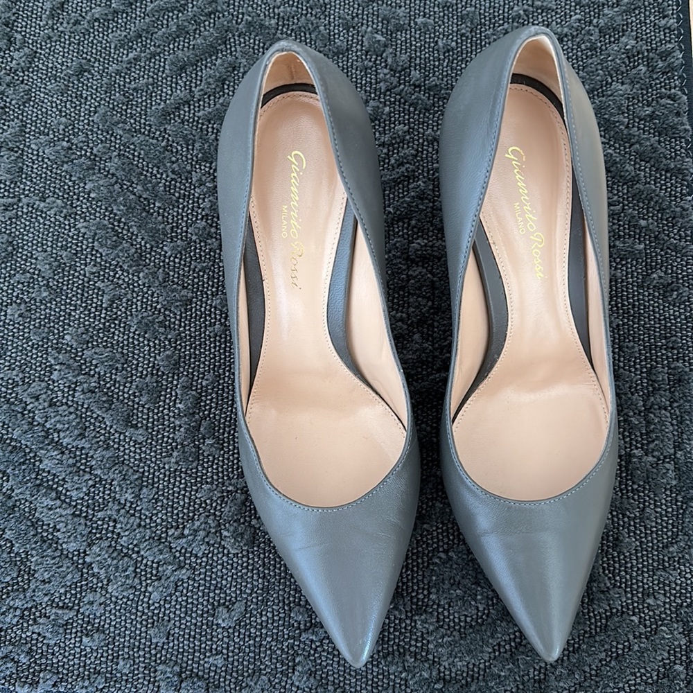 Gianvito Rossi 85mm Heels, Elephant Grey, size 37.5